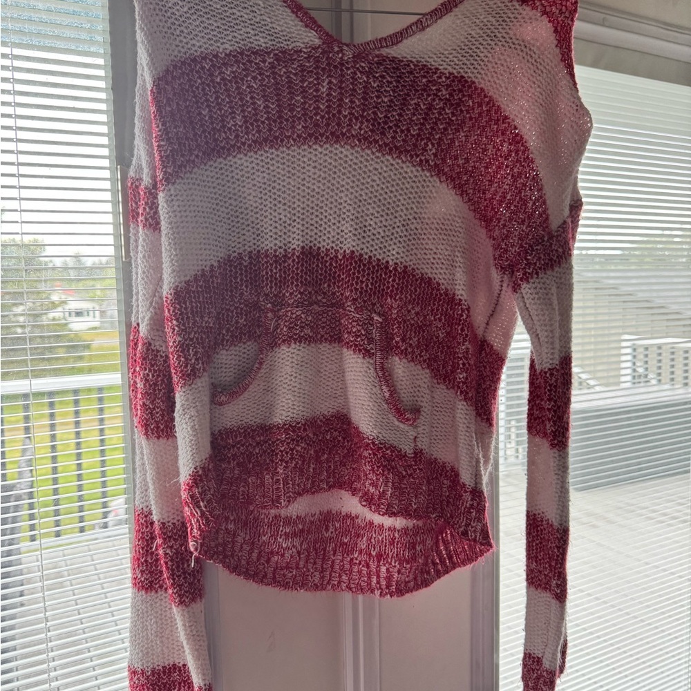 Striped Red and White Women's Sweater